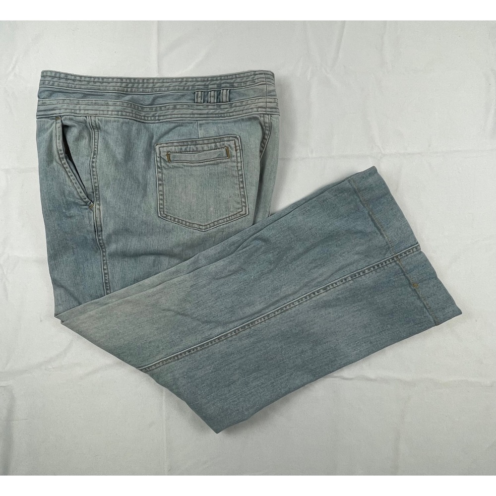 Tommy Hilfiger Womens Light Wash Wide Leg Denim Trousers Light Blue Jeans